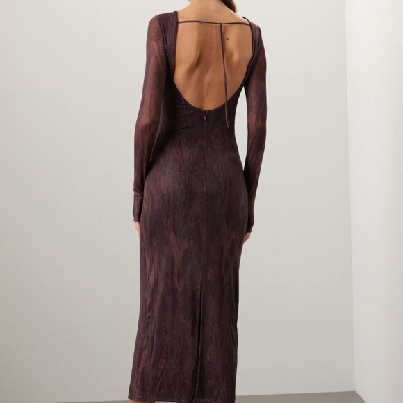 Louna Mesh Overlay Chic Long Sleeve Dress - Picture 9 of 9